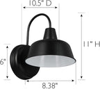 Design House Mason Barn Light Indoor/Outdoor Wall Mount Modern Industrial Farmhouse Wall Light Set for Patio, Garage, Bathroom, Office, Kitchen, 8 inch, Matte Black, 2-Pack, 588855-BLK