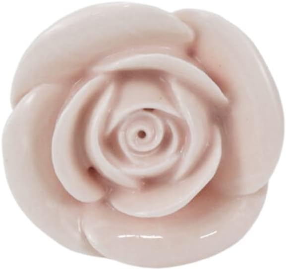 4pcs Light Pink Rose Flower Ceramic Knobs for Cabinet Drawer Door Pull Handles Dresser