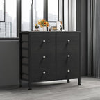 BOLUO Black Dresser for Bedroom 6 Drawer Dressers & Chests of Drawers Small Fabric Dresser Storage for Closet Modern