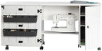 Sauder Folding SewingTable & Craft Cart Storage Cabinet, in Soft White