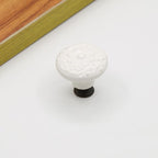 HUAMULAN 15 PCS Cabinet Knobs Glossy Ceramic Dresser Mushroom Table Drawer Cupboard Pull Furniture DIY Wardrobe Solid Color Vintage Handle,with 3 Size Mounting Screws