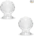 MroMax Tiny Pull Handle Round Diamond Acrylic Mini Knob 17mm Diameter Clear Shiny Cute Decoration for Jewelry Box, Gift Case and Makeup Box 2Pcs