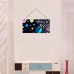 Personalized Galaxy Star Sign Solar System Signs Custom Name Decoration Exquisite Decorative Signs for Kids Room Baby Nursery Door Wall Art Decor Outer Space Themed Decor For Girls Bedroom Boys Room