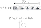 Design House 509653 5-Light Vanity Strip Light Contemporary Dimmable for Bathroom, Bedroom, Makeup Vanity, Polished Chrome