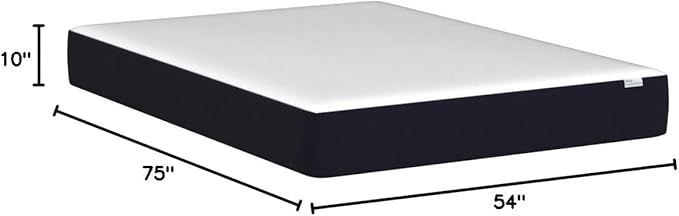 Sleep Innovations Marley 10 Inch Cooling Gel Memory Foam Mattress, Full Size, Bed in a Box, Medium Firm Support