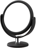 Danielle Creations 6.75-Inch Portable Two-Sided Vanity Round Vanity Makeup Mirror, No-Slip Soft Touch with 360 Rotation, 12x Magnification, Midnight Matte Black