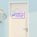 Personalized Signs Unicorn Sign, Cute Cartoon Wall Decor for Girls Bedroom Kids Room Rainbow Unicorn Theme Birthday Party Wall Art for Nursery Little Man Cave