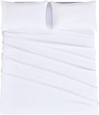 Mejoroom Full Size Sheet Sets - Hotel Luxury 1800 White Sheet - 16 Inch Deep Pocket Bed Sheets, Soft, Breathable, Wrinkle, Fade & Stain Resistant - 4 Piece (Full, White)