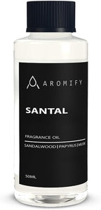 Santal Diffuser Oil, Diffuser Fragrance Oil for Home, Bathroom & Office, Aromatherapy Blend of Natural Essential Oil, Sandalwood & Musk Scent, 1.6 Fl Oz, 50 mL