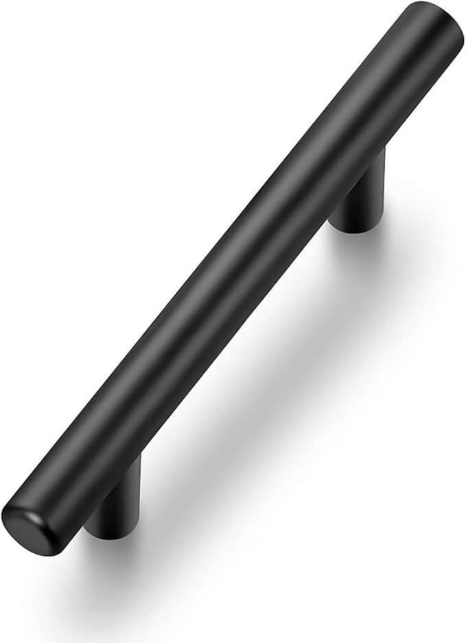 Ravinte 1 Pack 5'' Cabinet Pulls Matte Black Stainless Steel Kitchen Drawer Pulls Cabinet Handles 5”Length, 3” Hole Center