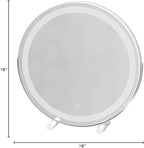 Vanity Makeup Mirror with Lights, 18 Inch LED Makeup Mirror, Lighted Vanity Mirror with Lights, Smart Touch Control 3 Colors Dimmable Round Mirror, Tabletop ＆ Desk Mirror, 360°Rotation (White)