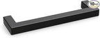goldenwarm 10 Pack 5 Inch Black Cabinet Handles Kitchen - Matte Black Drawer Pulls Stainless Steel - 128mm Cabinet Hardware Square Bar Modern Cabinet Pulls for Kitchen Bathroom Cupboard