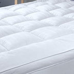 Plush Extra Thick Short Queen Mattress Topper for RV Camper(60x75 Inches), Cooling & Soft Pillow Top Mattress Topper with Cotton Cover, Overfilled Mattress Pad Cover for Firm Mattress