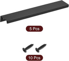 uxcell Cabinet Finger Edge Pull, 5pcs 200mm / 7.87" Aluminum Alloy Back Mount Hidden Cabinet Pulls Concealed Handle for Home Kitchen Drawer Cabinet, Black