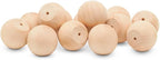 Wood Knobs, 1-3/4 Inch Round Natural Wood Drawer Pulls, Pack of 50 Unfinished Wooden Drawer Knobs, Ball Shaped Wood Cabinet Knobs, Nursery Dresser Knobs, Wood Door Knobs and Crafts