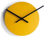 Small Round Wooden Wall Clock Minimalist Scandinavian Design Silent Non Ticking Quartz Movement Modern Yellow Poplar Wood for Kitchen Bedroom Office
