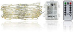 2 x Fairy Lights Battery Operated, Silver Wire Chains 8 Mode 5M 50 LEDs Timer String Lights with Remote Control for Bedroom Christmas Party Wedding Decoration (Multicolor)