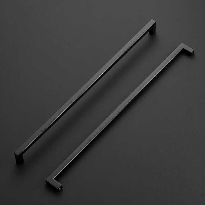 Ravinte 15 Pack Black Cabinet Pulls 18 Inch Square Kitchen Cabinet Handles Matte Black Kitchen Hardware for Drawer Pulls Drawer Handles Come with Screwdriver