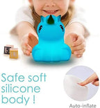 Animal-shaped Big Night Light for Children/Adult, Rechargeable LED Soft Silicone (BPA Free) Bedside Lamp, Adjustable Brightness and 9 Colors by Touch Control & Remote Control (Big Unicorn)