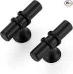 25 Pack Matte Black Cabinet Knobs - Kitchen Cabinet Knobs Cabinet Pulls for Kitchen Cabinet Drawer Stainless Steel Dresser Knobs for Cabinet Hardware 2in Length Single Hole