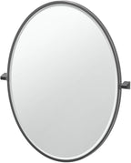 Gatco 5659XFLG A-Line 32" H Framed Oval Mirror, Matte Black
