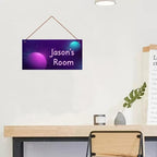 Personalized Planets Sign Fantasy Aerospace Themed For Kids Room Door Decor,Custom Name Universe Wall Art Decor Decorative Plate for Nursery Girls Room Boys Bedroom