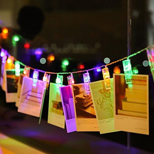 80 LED Photo Clip Fairy Lights Twinkle Starry for Home Bedroom Wall Halloween Thanksgiving Christmas Party Wedding Decor - Multicolor