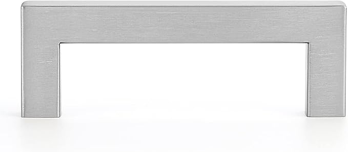Ravinte 3 Pack 3-1/2 Inch Square Cabinet Handles Satin Nickel Pulls Brushed Nickel Drawer Pulls Kitchen Cupboard Hardware for Cabinets Cupboard Drawer Handles