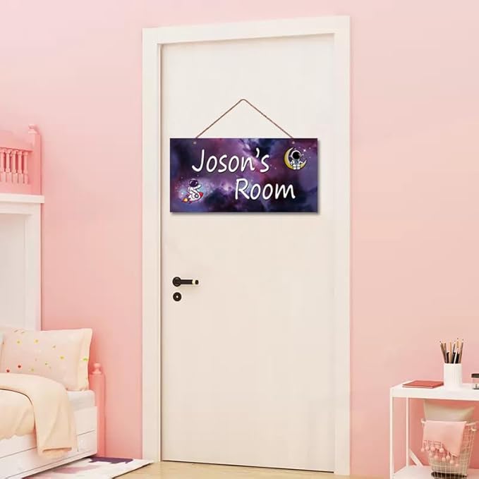 Personalized Signs Astronaut Sign Customized Signs Wall Art Decoration Exquisite Decorative Signs Custom Name Baby Bedroom Kids Room Outer Space Themed Decor For Girls Boys Room