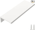 goldenwarm 10 Pack White Finger Edge Pulls Drawer Finger Pulls Kitchen Hardware Handles Bedroom Dresser Drawers, 3in Hole Centers