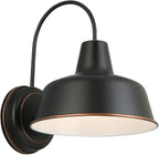 Mason Barn Light 1 Indoor/Outdoor Wall Mount Modern Industrial Farmhouse Design House Light for Patio, Garage, Bathroom, Office, Kitchen, 8 inch, Oil Rubbed Bronze, 519504