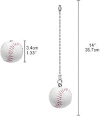Ceiling Fan Pull Chain 12 inch Pull Chain Extension Fan Chain Extender Ceiling Fan Pulls Ornament with Ball Fan Chain Connector for Lighting Fans, 2 PACK (BASEBALL)