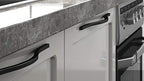 Goo-Ki Modern Handle,Minimalist Cabinet Pull,Matt Black Drawer Handle Wardrobe Cabinet Door Handle, 6.3''/7.6'' Double Hole Centers,6 Packed