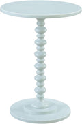 Convenience Concepts Palm Beach Spindle 17.75" Traditional Round End Living Room, Turned Solid Wood Side, Classic Display Pedestal Table, Sea Foam Blue