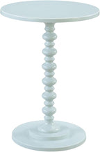 Convenience Concepts Palm Beach Spindle 17.75" Traditional Round End Living Room, Turned Solid Wood Side, Classic Display Pedestal Table, Sea Foam Blue