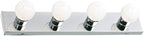 Design House Vanity Lighting, Steel Construction, 4 Vanity Lights, Dimmable, Uses four 60W Bulbs, Polished Chrome, 24.0 In. W x 4.3 In. H x 2.0 In. D, 500892
