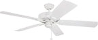 Honeywell Ceiling Fans Belmar 52 Inch Ceiling Fan Without Light, Outdoor Ceiling Fan with Pull Chain, Tri-Mount Traditional 5 Blade Design, ETL Wet Rated, White (50198-01)