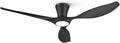 TALOYA Ceiling Fans with Lights,52 inch Modern Low Profile Ceiling Fan with Quiet Reversible DC Motor,Flush Mount,3CCT, Black Ceiling Fan for Bedroom Living Room Kitchen and Patio