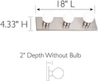 Design House 519280 Contemporary 3-Light Indoor Vanity Light Dimmable for Bathroom Bedroom Vanity Makeup, Satin Nickel