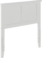 AFI, Madison Twin Solid Wood Panel Headboard with Attachable Charger, White