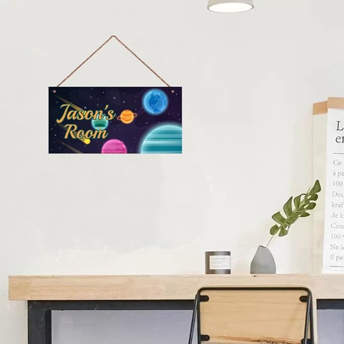 Personalized Fantasy Decor for Boys Room Outer Space Theme Room Decor for Little Man Cave,Stars Wall Art Decor for Kids Room Boys Bedroom Comet Nursery Playroom