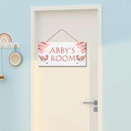 Personalized Signs Super Cute Deer Plaque, David's deer Sign, Kids Room Custom Name Door Wall Decor, Floral Nursery Art Plate For Boys Room Girls Bedroom Little Man Cave
