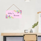 Personalized Cute Butterfly Sign for Little Man Cave Colorful Cartoon Wall Hanging Plaque Sign for Kids Room Floral Nursery Art Plate For Boys Room Girls Bedroom