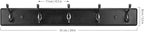 Wooden Coat Rack, Wall-Mounted Organizer for Closet, Entryway, Hallway, Foyer, Bedroom, Heavy Duty Double Hooks for Hanging Towels, Bags, Hats, Jackets, Key (Black, 5 Hooks)