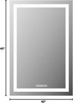 Bathroom Vanity LED Mirror for Wall with Anti Fog, Dimmable Touch Button, Adjustable Color Temperature, Memory Function 30"x40" by Fab Glass and Mirror