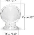 MroMax Tiny Pull Handle Round Diamond Acrylic Mini Knob 17mm Diameter Clear Shiny Cute Decoration for Jewelry Box, Gift Case and Makeup Box 2Pcs