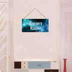 Personalized Sign Outer Space Room Décor Kds Room Decor, Universe Theme Little Man Cave Decor for Nursery, Blue Sky Nursery Decor for Toddler Baby Boys Bedroom