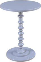 Convenience Concepts Palm Beach Spindle 17.75" Traditional Round End Living Room, Turned Solid Wood Side, Classic Display Pedestal Table, Gray