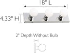 Design House 500850 3-Light Vanity Strip Light Contemporary Dimmable for Bathroom, Bedroom, Makeup Vanity, Polished Chrome