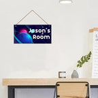 Personalized Sign Universe Sign Custom Name Science Fiction Theme Sign For Kids Room Wall Art Décor Outer Space Art Wall Decor For Girls Room Bedroom Nursery Door Plate For Boys Room